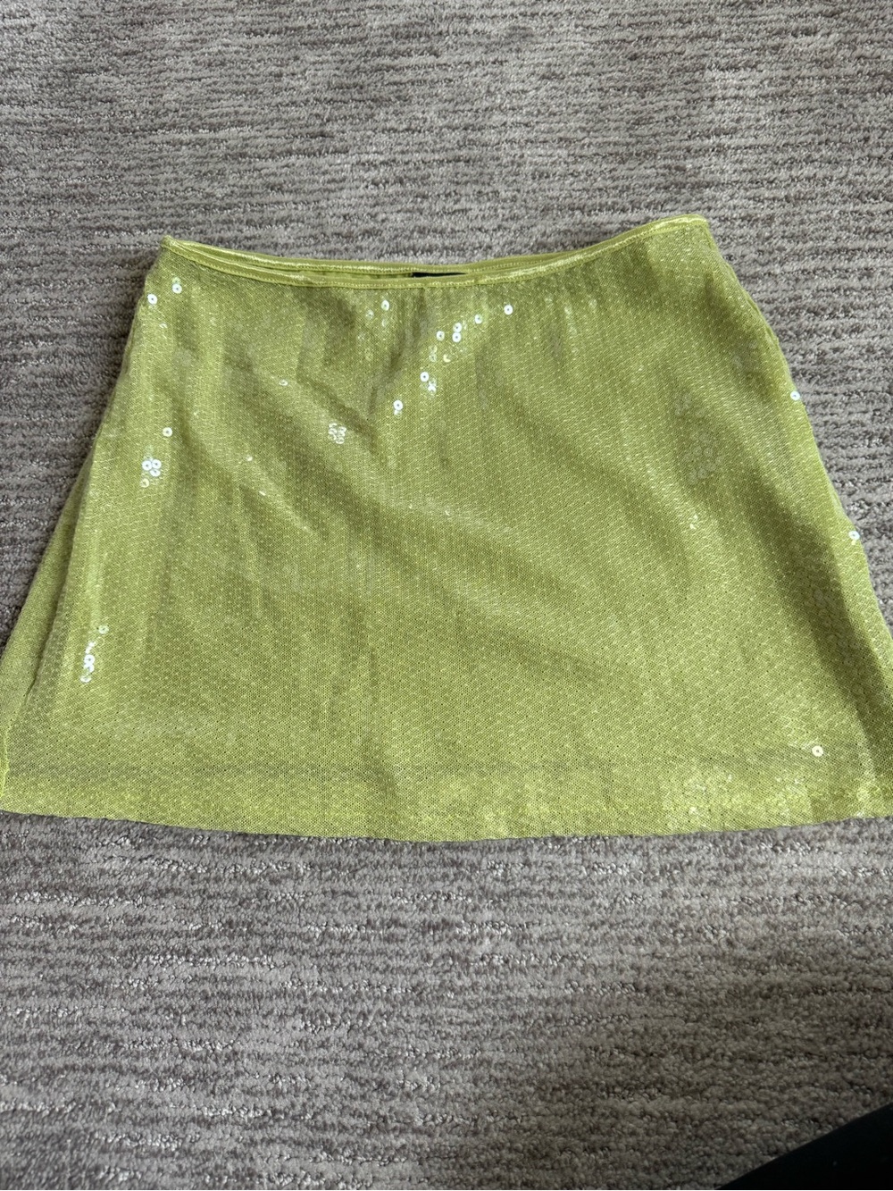 Windsor Lime Sequin Mini Skirt